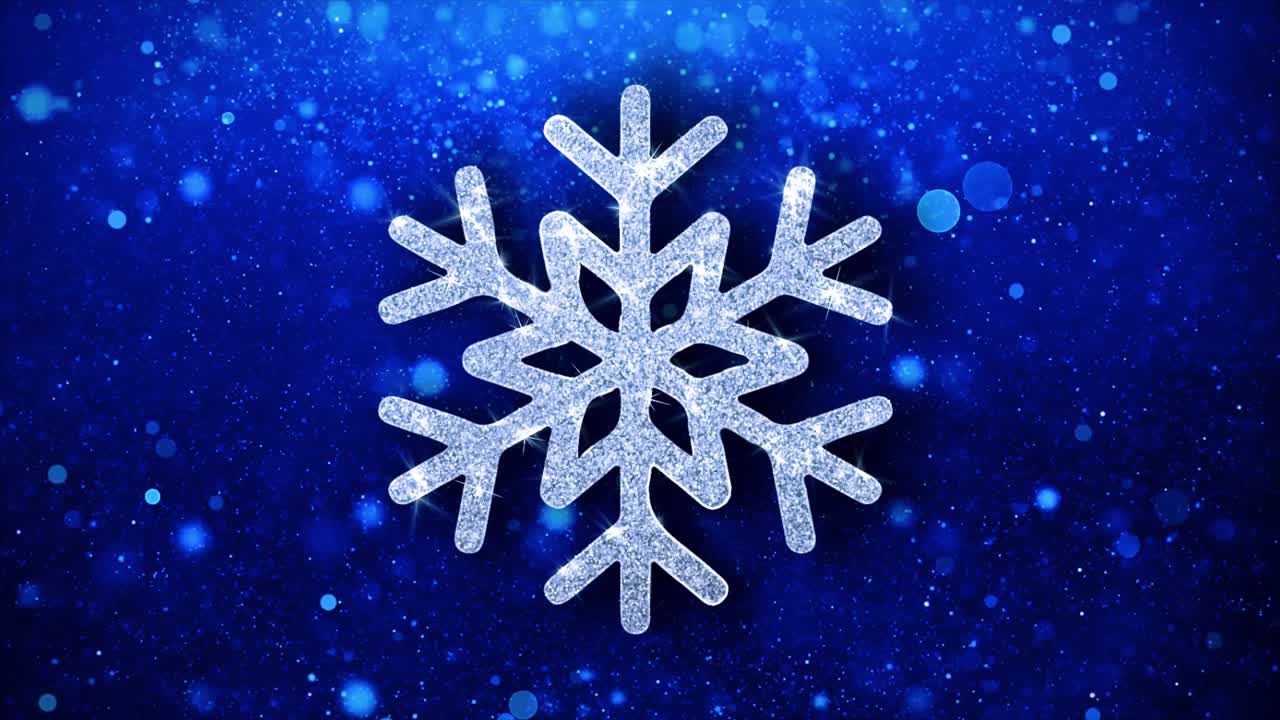 Glittering Silver Snowflake on a Blue Background