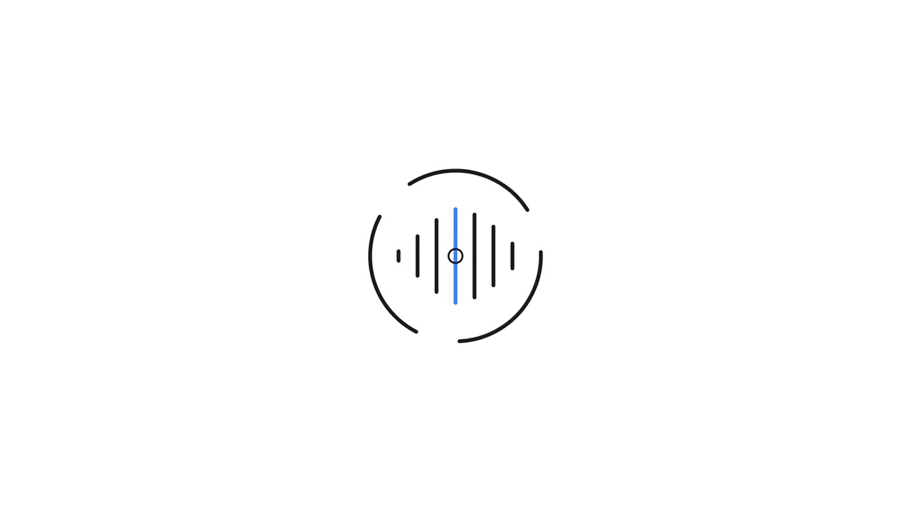 Minimalistisk animeret lydbølgeformsgrafik