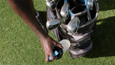 african american man on the golf course.