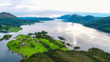 imágenes aéreas de la hermosa naturaleza de noruega.