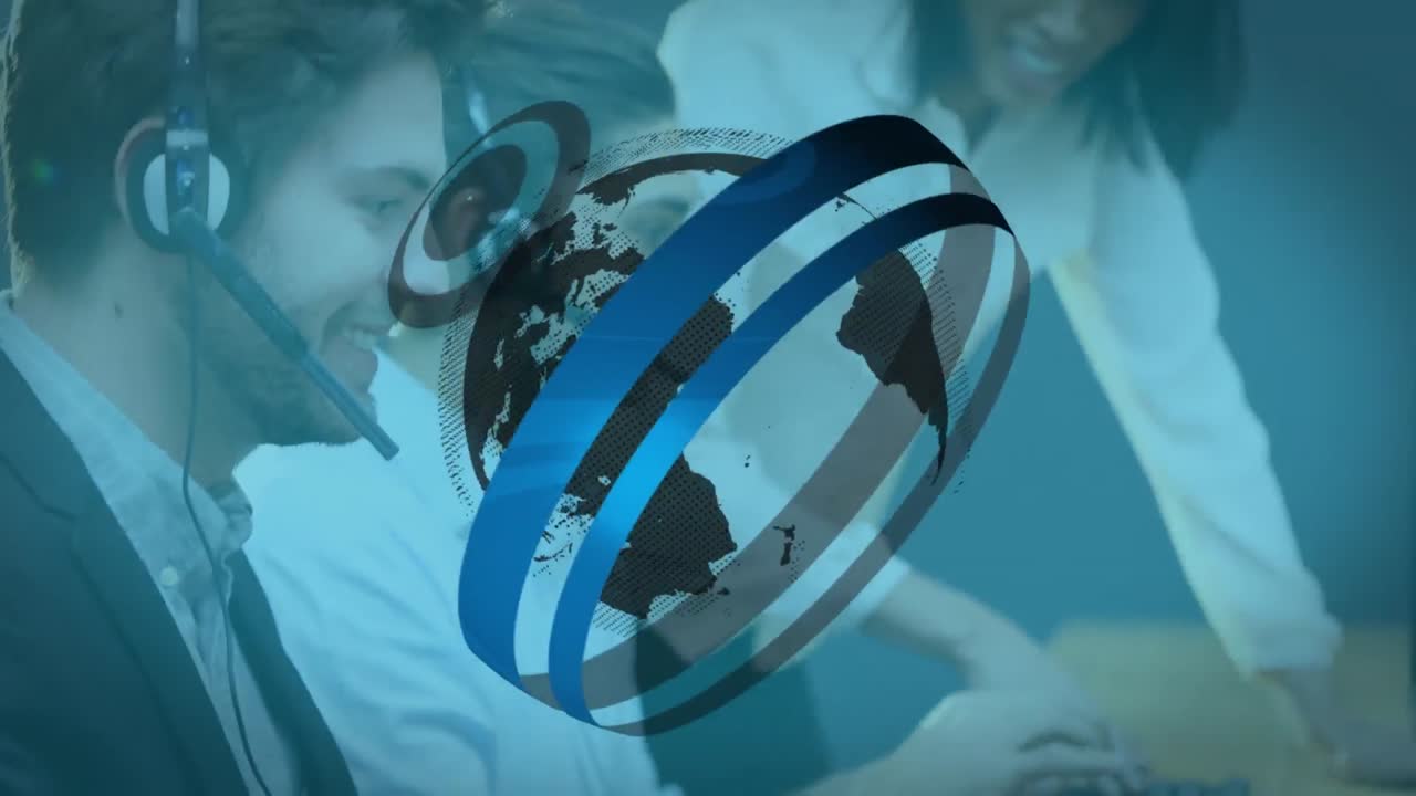 아프리카계 미국인 여성 사무실에서 임원들을 훈련시키는 애니메이션