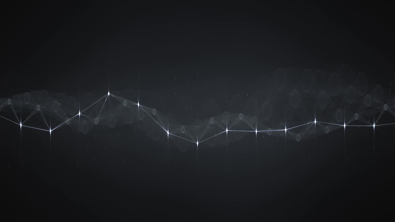 검은색 플렉서스 모양과 은 도프 원활한 루프 3d 렌더링 애니메이션