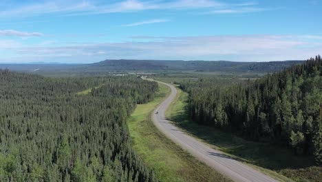 drone captures beauty of alaska highway through boreal forest