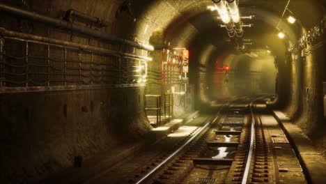 dark old abandoned metro subway tunnel