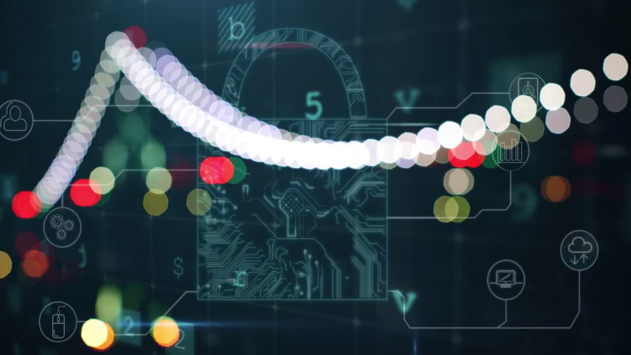 사이버 범죄 및 온라인 보안 애니메이션 4k