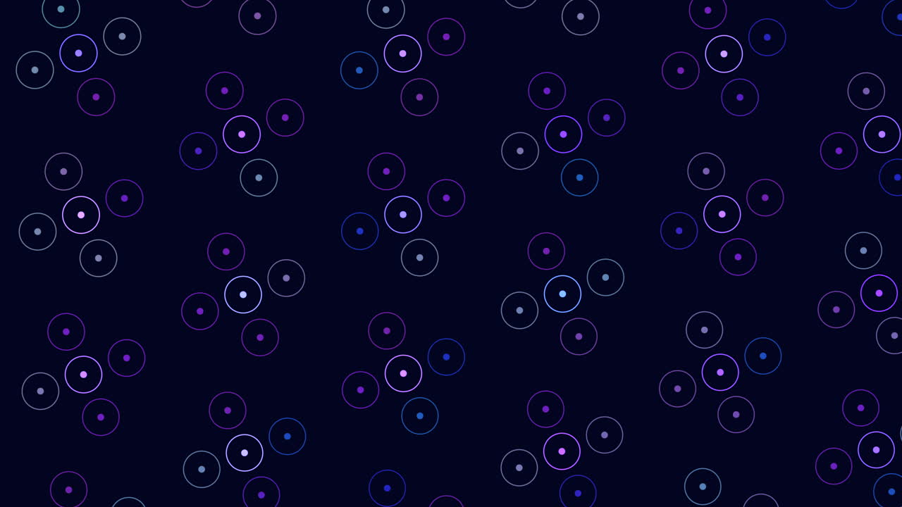 Abstract rings pattern in rows on black gradient