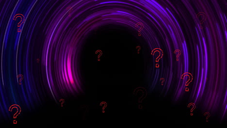animation of glowing purple light trails moving over black background