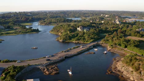 Aerial-view-luxury-real-estate-boats-cars-driving