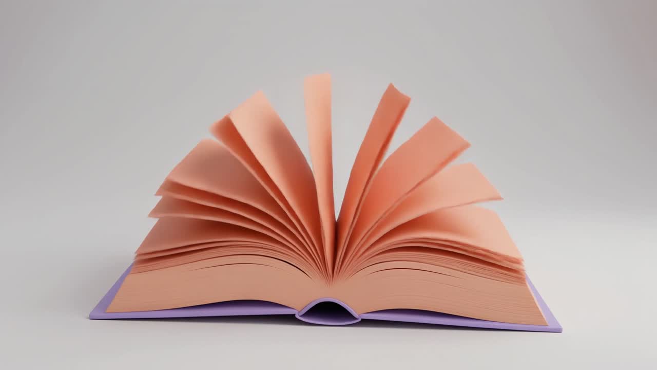 Buntes offenes Buch mit schnell umblätternden Seiten