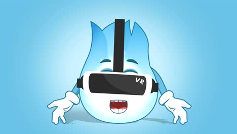 dibujos animados llama de gas vr con animación de cara alfa mate