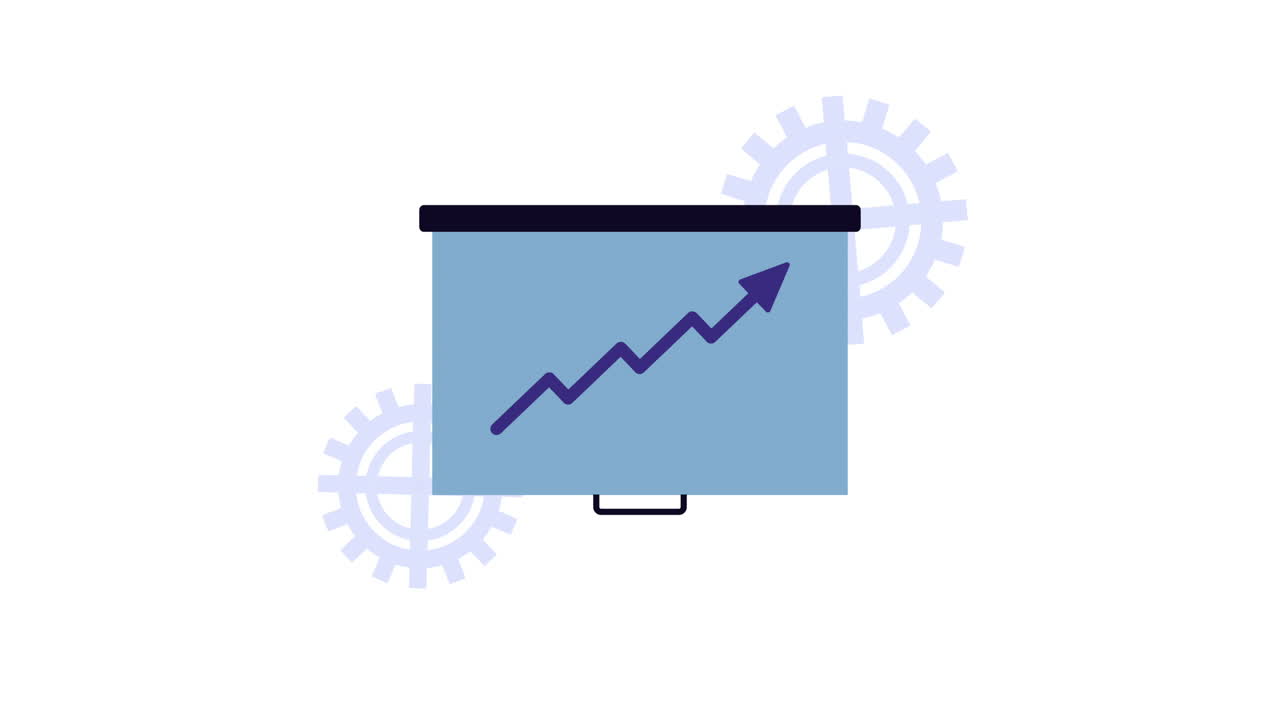 business growth infographic with paperboard