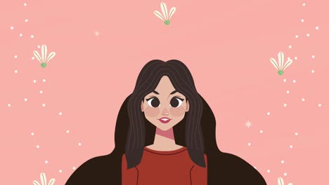 happy womens day animation with happy woman