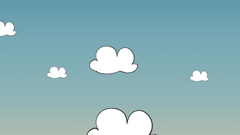 animation of clouds on blue background