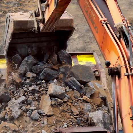 excavator working in quarry