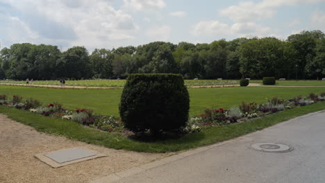 margaret island park on the danube river in budapest, hungary, pan