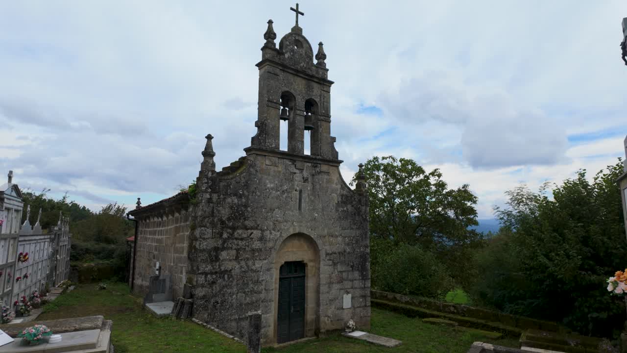 Old Stone Church in a Rural Cemetery