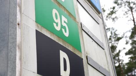 close up of abandoned and post apocalyptic gas station sign