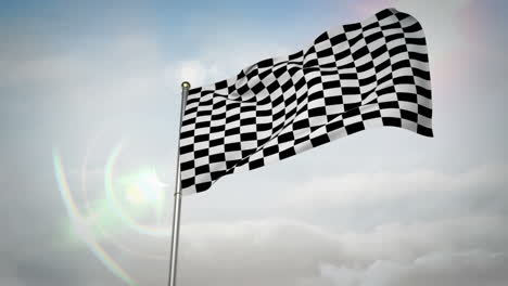 Checkered-flag-against-blue-sky