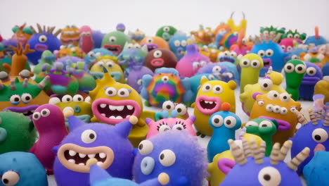 a gathering of cute and colorful animated monsters