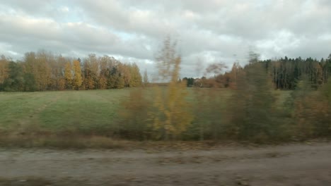 view of the helsinki landscape from the carriage window, pov