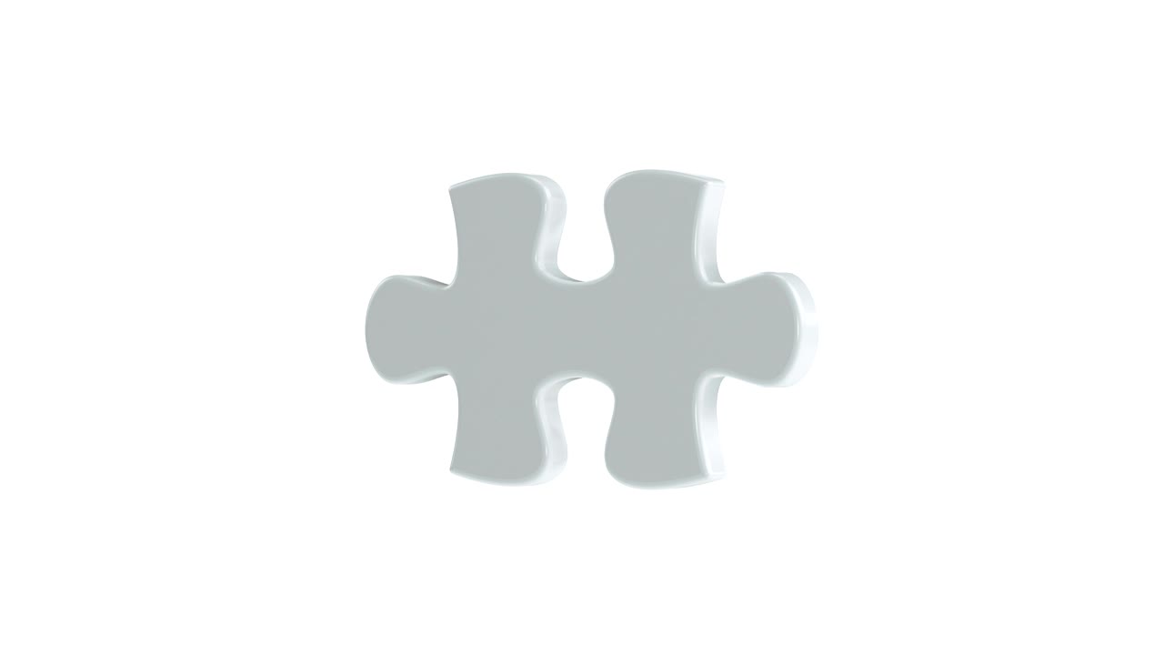 una sola pieza de rompecabezas horizontal en blanco.