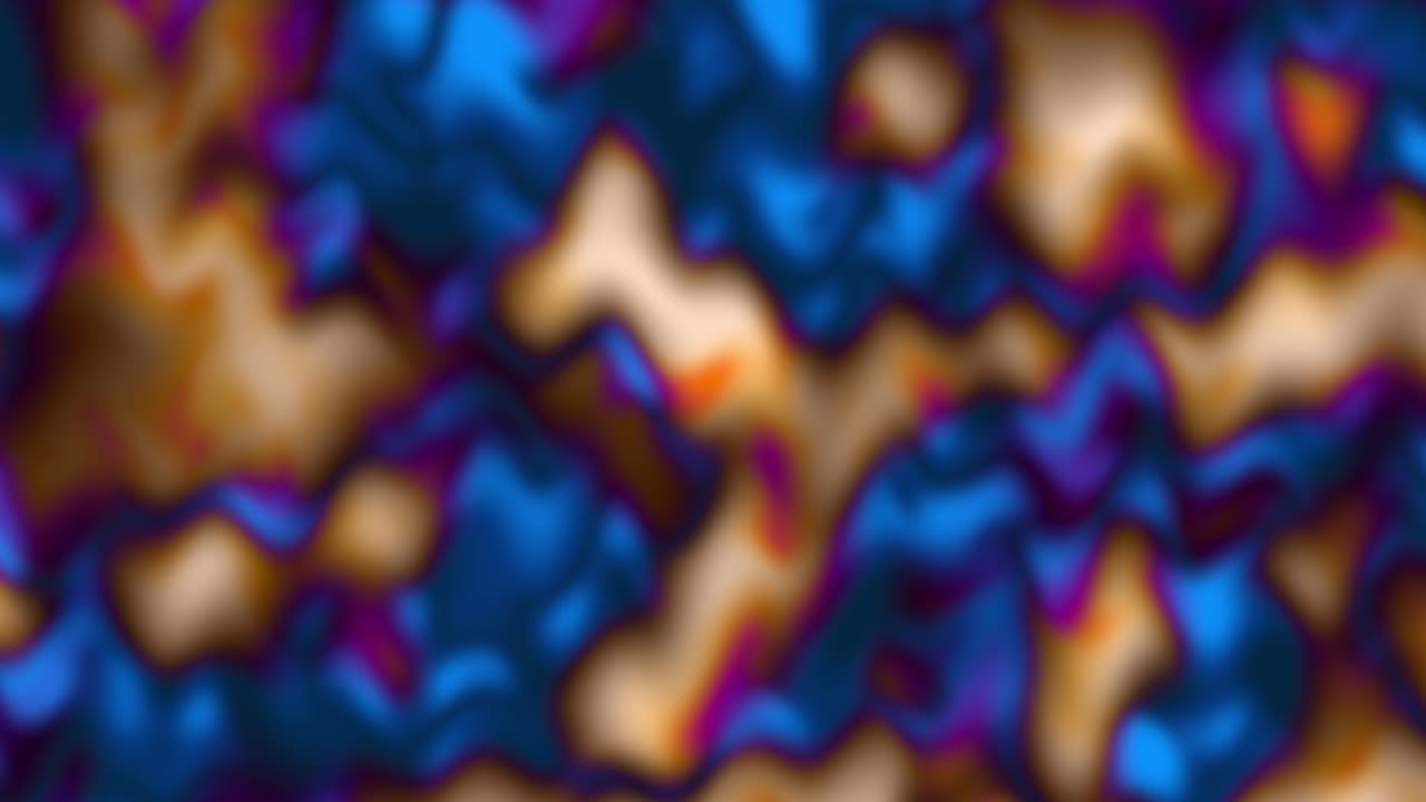 patrón fluido abstracto en bucle, fondo fractal en movimiento con vibrantes tonos azules y naranjas que se mezclan sin problemas, formas orgánicas y resaltes brillantes, impacto visual dinámico y enérgico