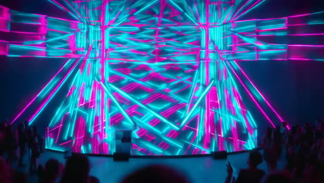 neon stage show with crowd