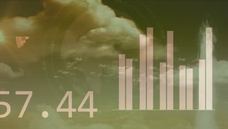 animation of financial data processing over clouds