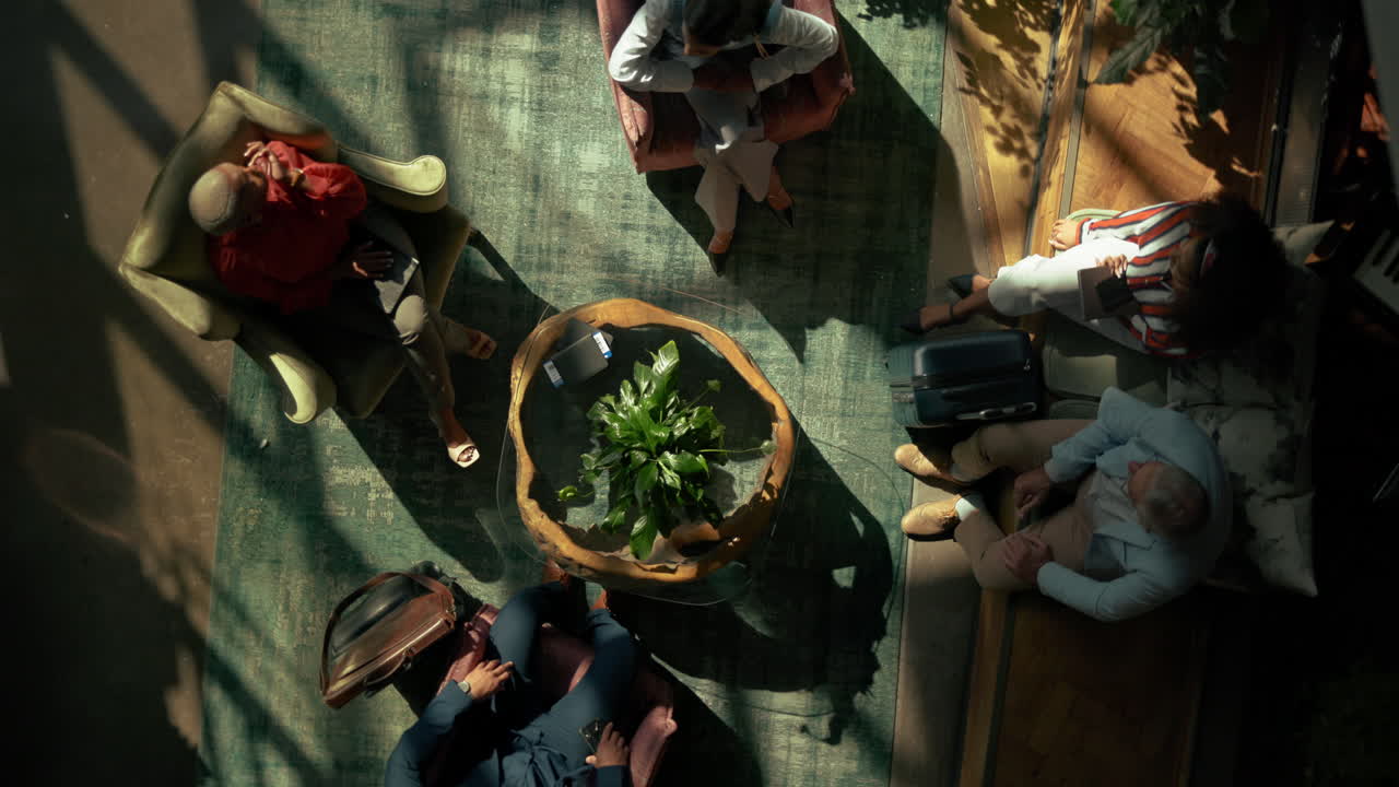 Lobby with people sitting