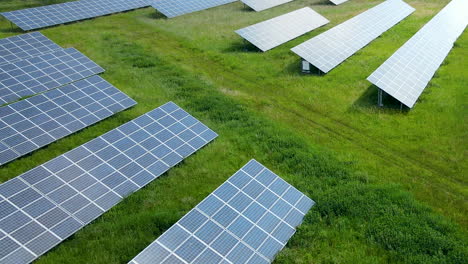 solar energy farm on a green field