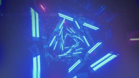 Animation-Eines-Neonblauen-Tunnels-Auf-Dunklem-Hintergrund