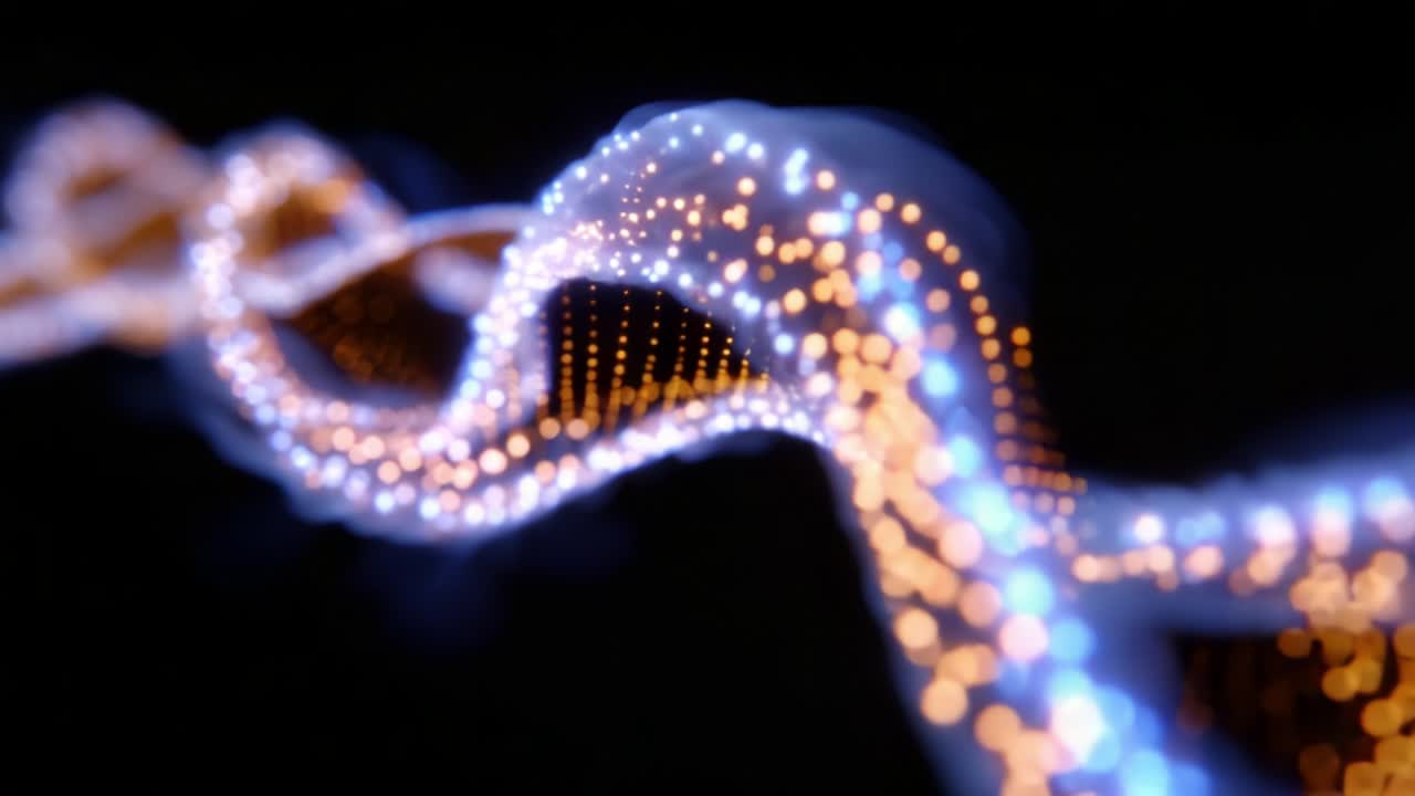 A mesmerizing visual display of intertwining light trails, showcasing a blend of vibrant colors and luminous particles flowing harmoniously through a dark void, creating an ethereal sense of movement and depth