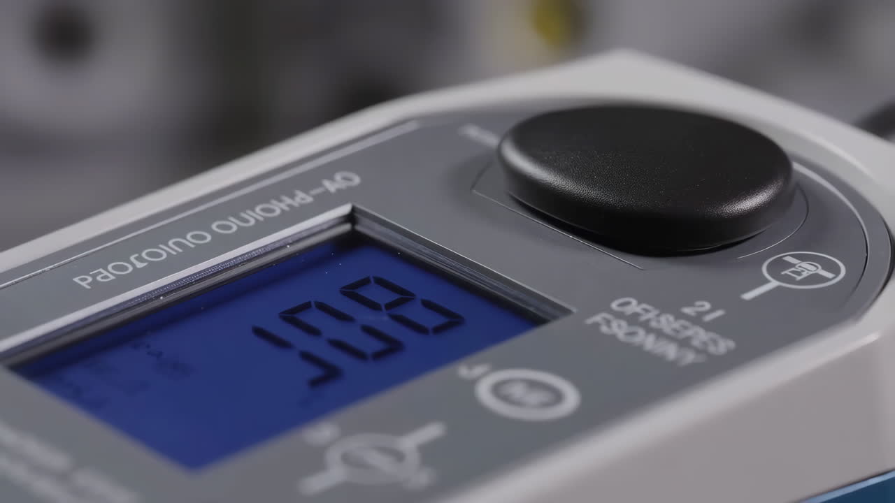 Close up of a digital meter