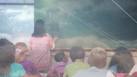 animación de una red de conexiones entre alumnos diversos con una maestra