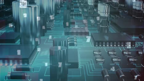 animación de números que cambian a través del procesador de la computadora