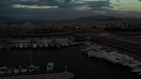 4k-City-view-of-mega-yacht-mooring-Greece