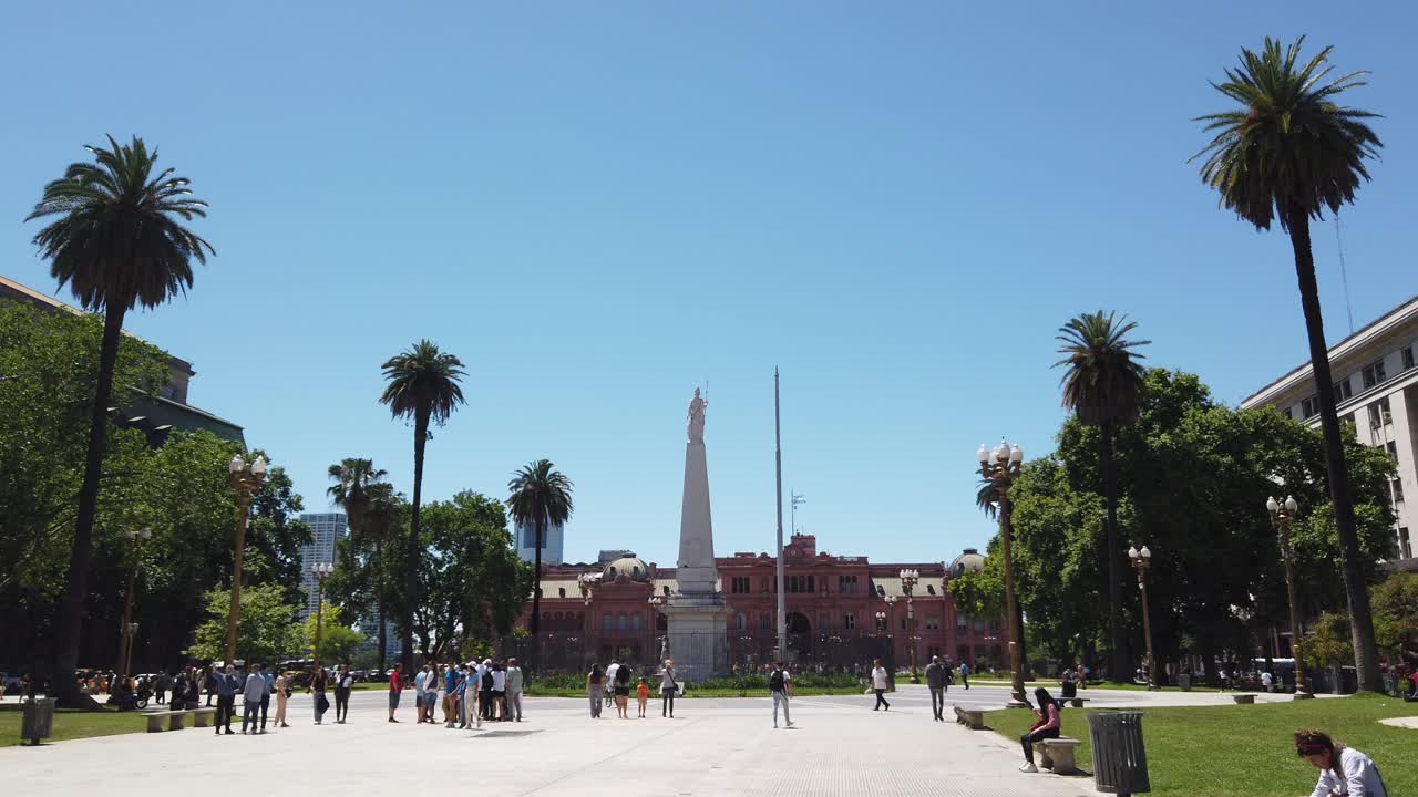 Walking POV at central park of buenos Aires city argentina, daylight tourism