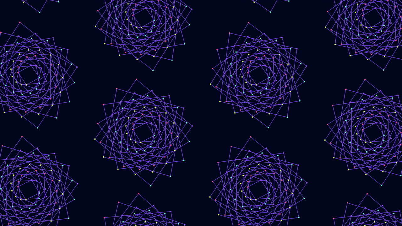 Psychedelic and twisted seamless cubes pattern in dark space