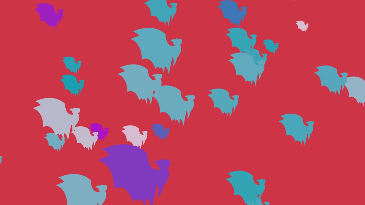 할로윈 박 - 할로윈 콘셉트 - 박가 날개를 위로 흔들고 - 루프가 가능 - 수백 마리의 박가 위로 달려갑니다 - 홀로윈 - 할로빈 날아다니는 박 끝없는 루프 - 박 루프가 가능한 - 분홍색 배경 - 부드러운 색 - 박 무리