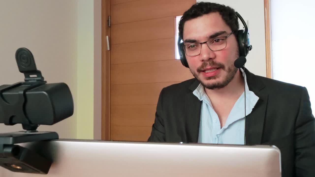 Man in a video conference