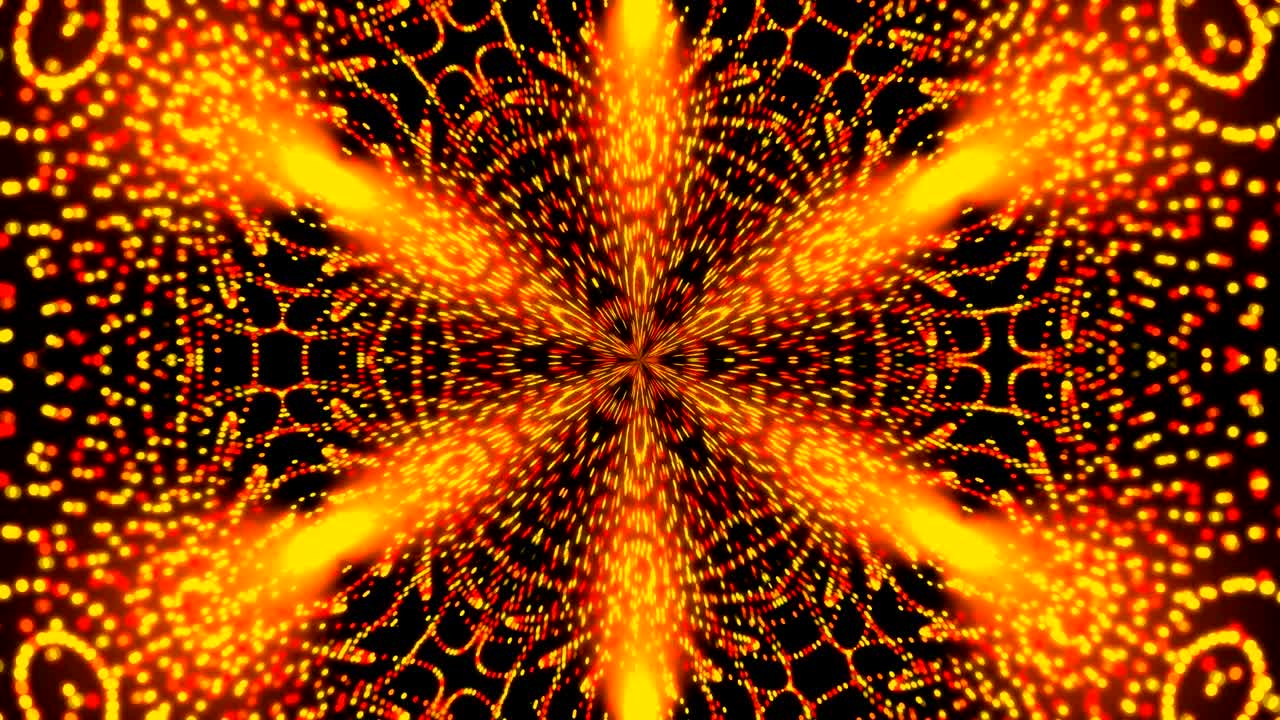 caleidoscopio de simetría abstracta con muchos círculos, telón de fondo de renderización 3d, telógrado generado por computadora