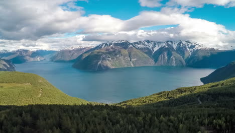 beautiful nature norway.flying over the sognefjorden.