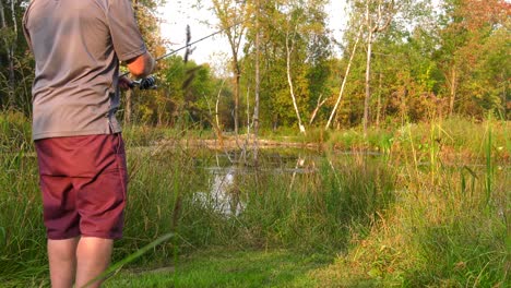 fishing in sunset cast and reel in 4k