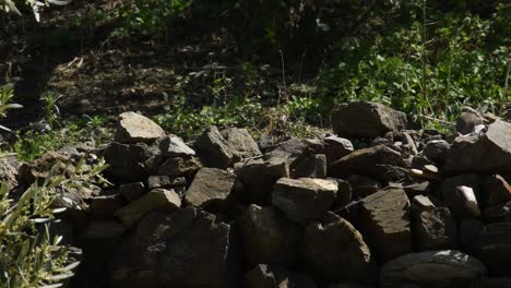 stones in ancient agricultural terraces handmade