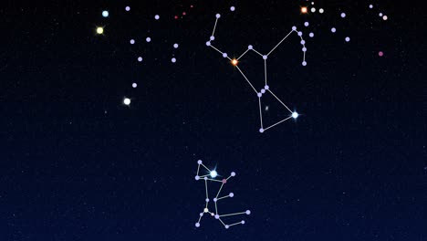 loopable motion chart of the great triangle in winter.