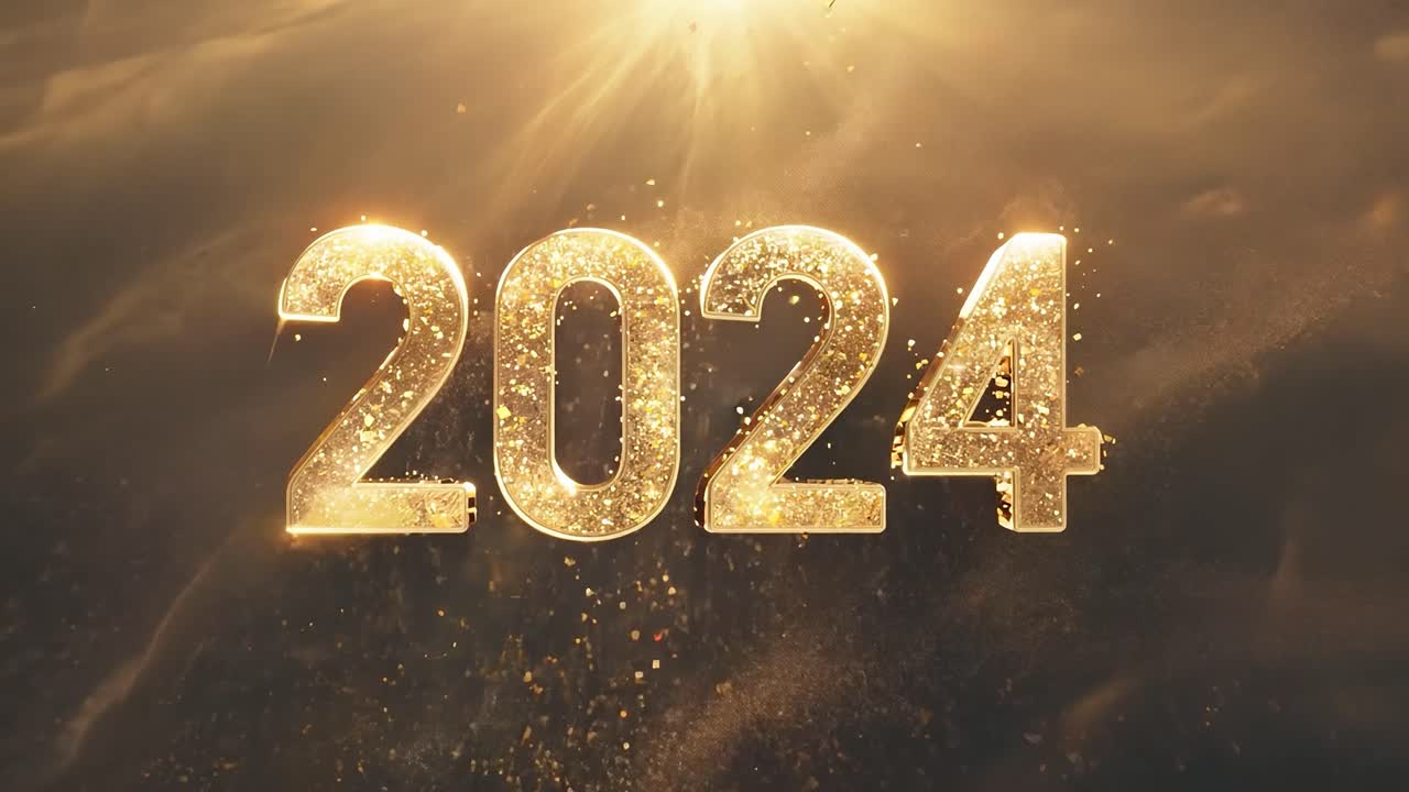 fondo del año nuevo dorado de 2024