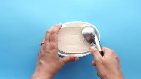 el helado de scooping