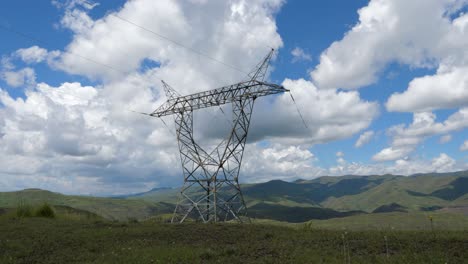 hydro dam electrical pylon supports high voltage electricity lines