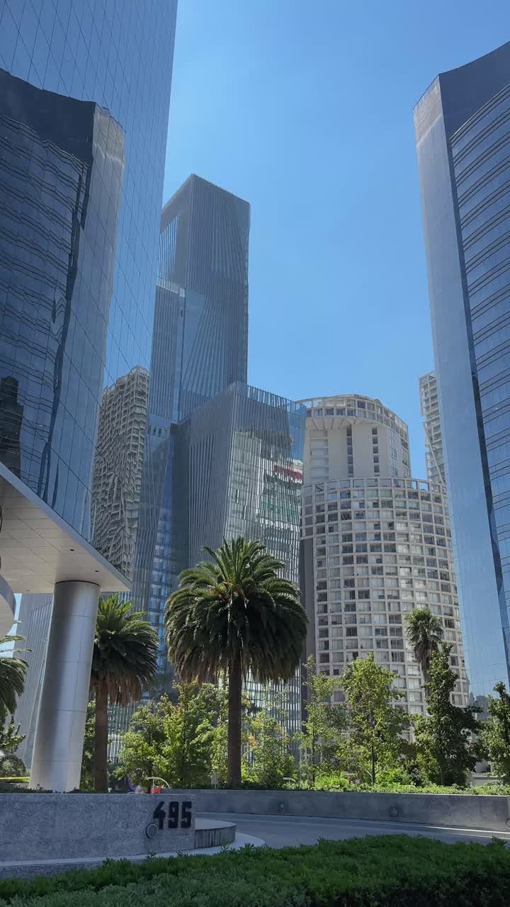 Vertical view of the upscale Santa Fe district in Mexico City