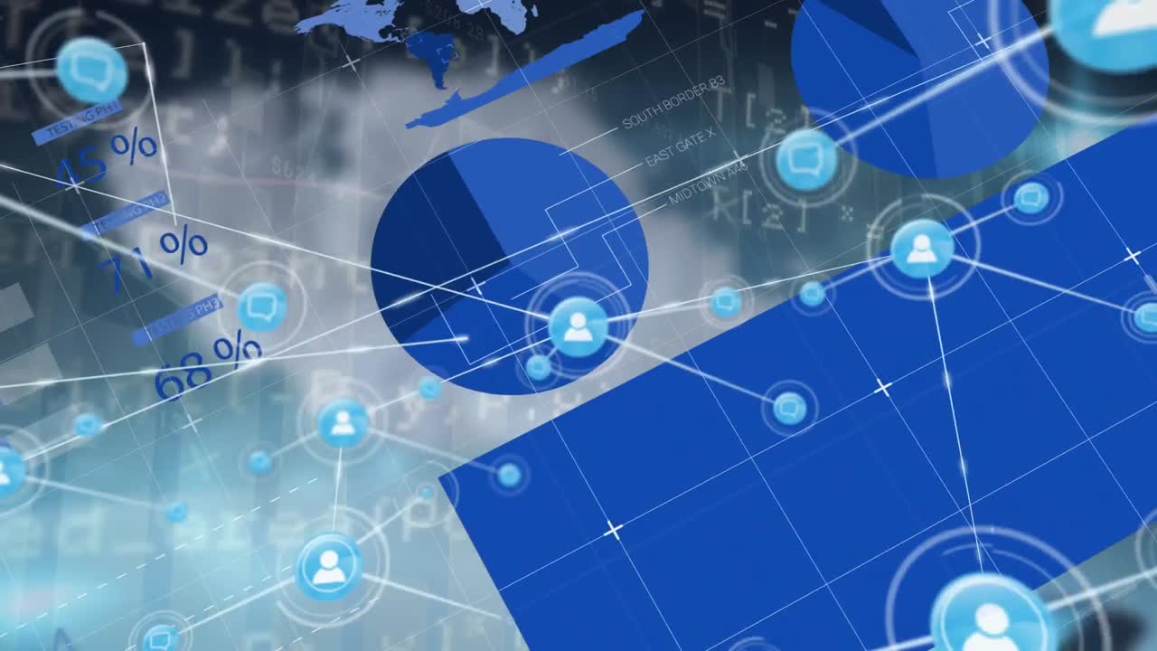 데이터 프로세싱을 통한 연결 네트워크의 애니메이션